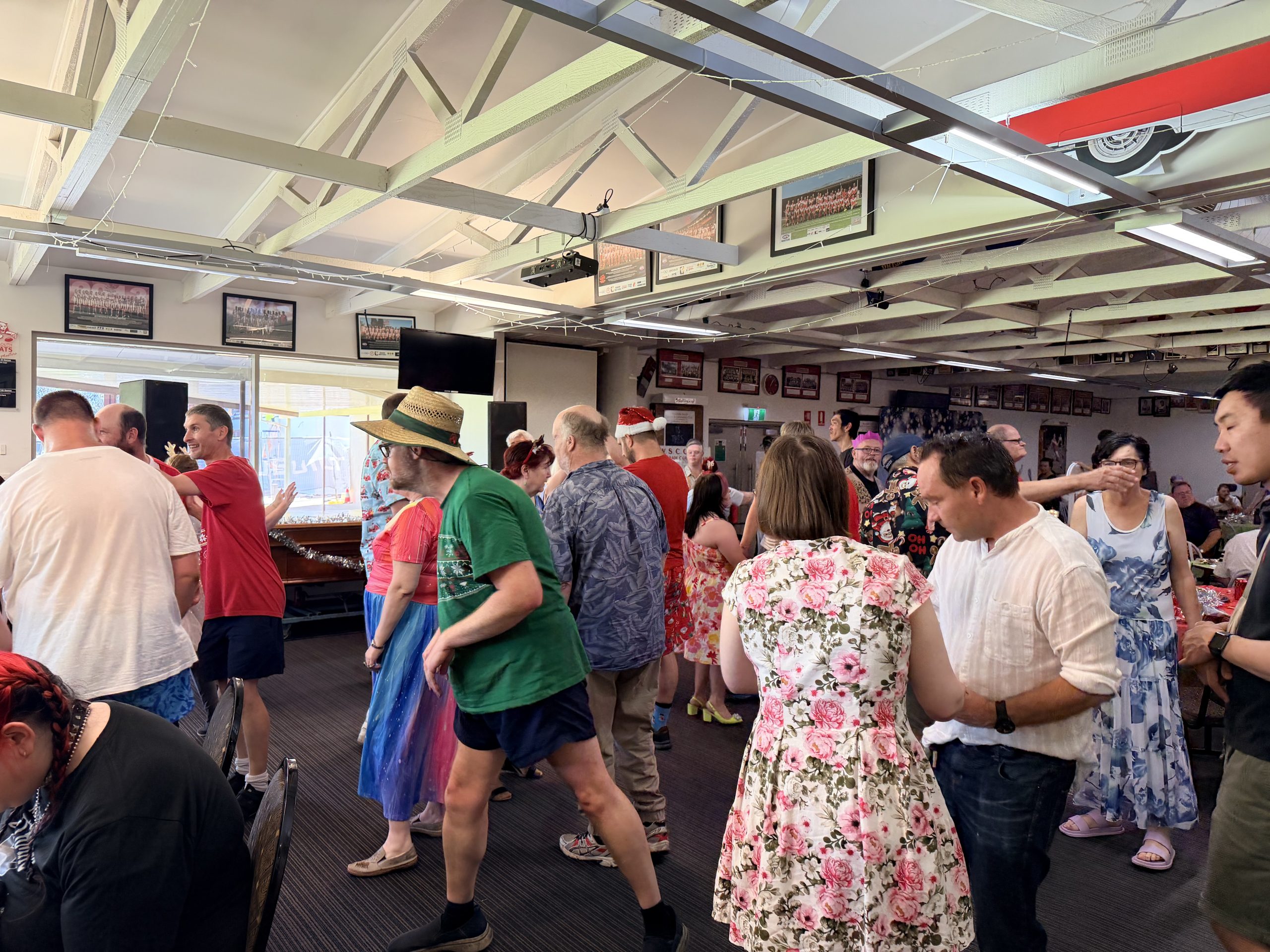 Large group of people dancing